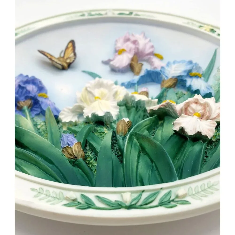 Lena Liu's 3D Plate The Iris Garden Bradford Exchange Limited Edition Wall Decor